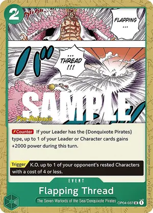 Carta Flapping Thread OP04-037, versión Promo