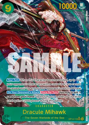 Carta Dracule Mihawk OP14-119, versión Arte alternativo