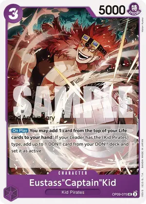 Carta Eustass"Captain"Kid OP09-075, versión Promo