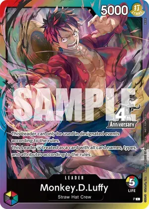 Carta Monkey.D.Luffy P, versión Arte alternativo