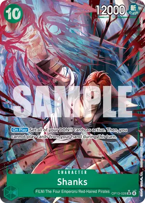 Carta Shanks OP13-028, versión Arte alternativo