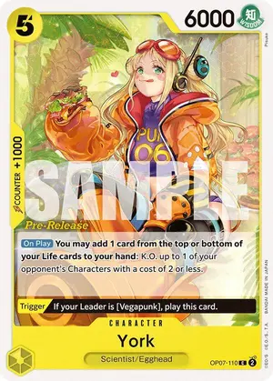 Carta York OP07-110, versión Promo