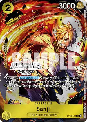 Carta Sanji OP03-102, versión Arte alternativo