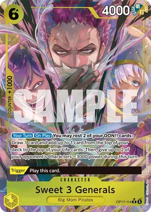 Carta Sweet 3 Generals OP17-114, versión Arte alternativo