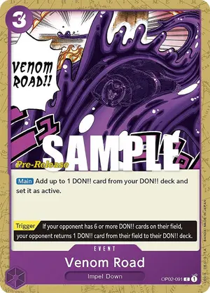 Carta Venom Road OP02-091, versión Promo