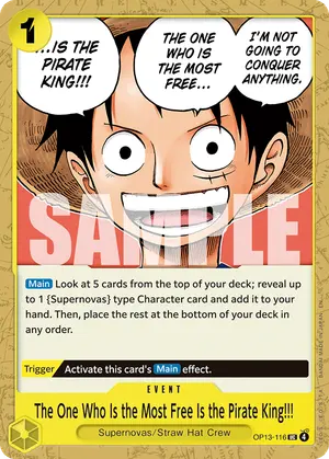 Carta The One Who Is the Most Free Is the Pirate King!!! OP13-116, versión Normal