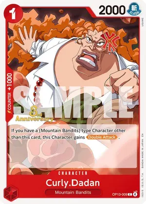 Carta Curly.Dadan OP13-009, versión Promo