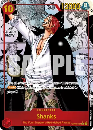 Carta Shanks OP09-004, versión Manga
