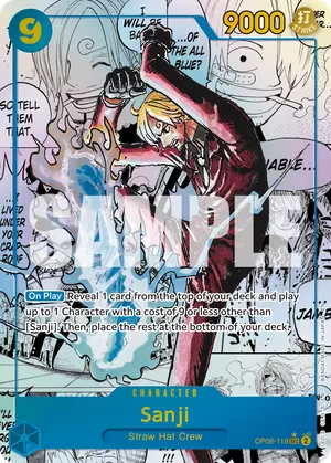Carta Sanji OP06-119, versión Manga