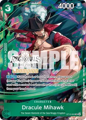 Carta Dracule Mihawk ST12-003, versión Arte alternativo
