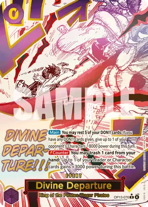 Carta Divine Departure OP13-076, versión Arte alternativo