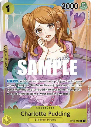 Carta Charlotte Pudding OP03-112, versión Arte alternativo