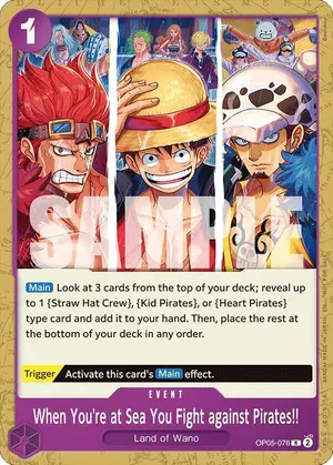 Carta When You're at Sea You Fight against Pirates!! OP05-076, versión Arte alternativo