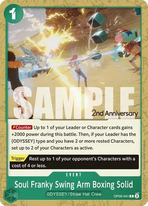 Carta Soul Franky Swing Arm Boxing Solid OP09-041, versión Promo