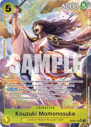Carta Kouzuki Momonosuke OP06-107, versión Arte alternativo