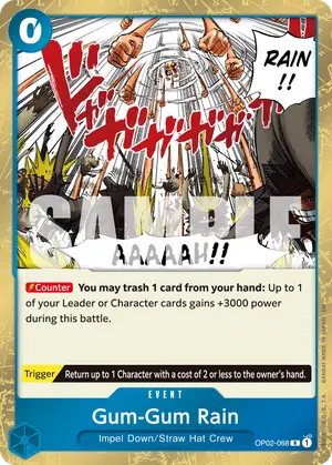 Carta Gum-Gum Rain OP02-068, versión Normal