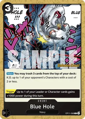 Carta Blue Hole OP11-098, versión Promo