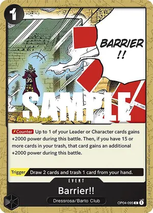 Carta Barrier!! OP04-095, versión Promo