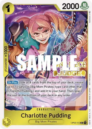 Carta Charlotte Pudding OP03-112, versión Promo