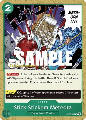 Carta Stick-Stickem Meteora OP05-039, versión Promo