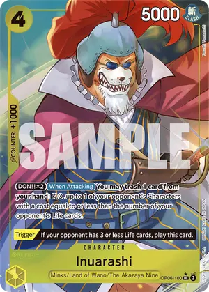 Carta Inuarashi OP06-100, versión Arte alternativo