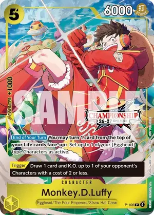 Carta Monkey.D.Luffy P-106, versión Promo