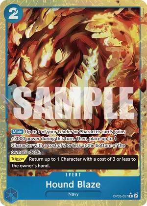 Carta Hound Blaze OP05-057, versión Arte alternativo