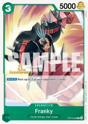Carta Franky OP13-033, versión Promo