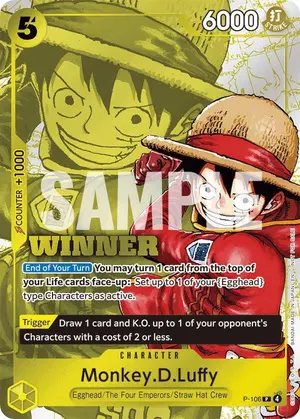 Carta Monkey.D.Luffy P-106, versión Arte alternativo