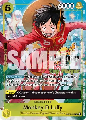 Carta Monkey.D.Luffy OP07-109, versión Arte alternativo