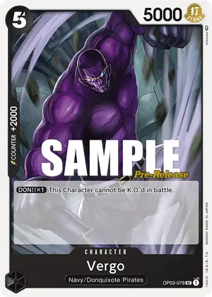 Carta Vergo OP03-079, versión Promo