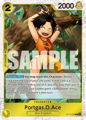Carta Portgas.D.Ace ST13-010, versión Normal