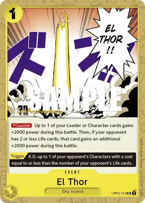 Carta El Thor OP05-114, versión Promo