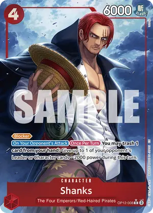 Carta Shanks OP12-008, versión Arte alternativo