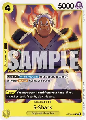 Carta S-Shark OP08-111, versión Promo