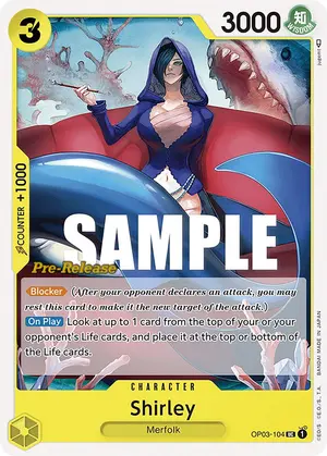 Carta Shirley OP03-104, versión Promo