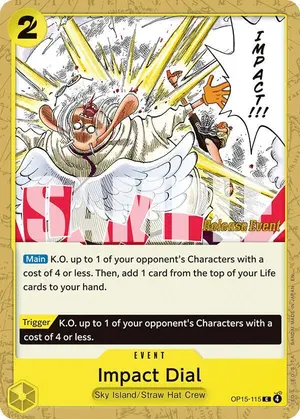 Carta Impact Dial OP15-115, versión Promo
