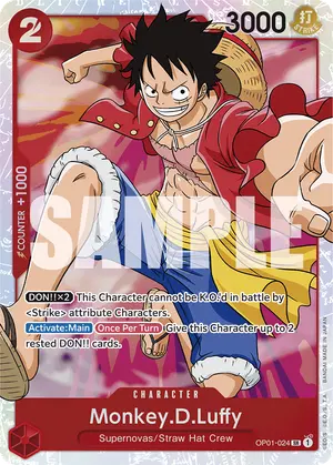 Carta Monkey.D.Luffy OP01-024, versión Normal