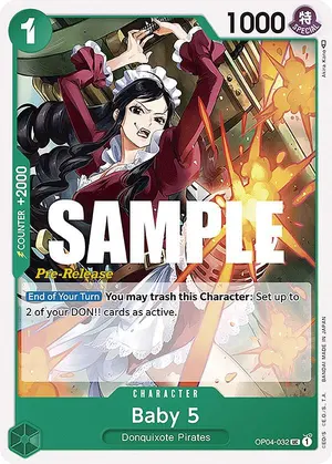 Carta Baby 5 OP04-032, versión Promo