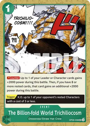 Carta The Billion-fold World Trichiliocosm OP06-038, versión Normal