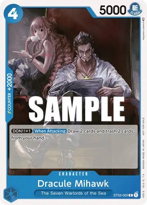 Carta Dracule Mihawk ST03-005, versión Arte alternativo
