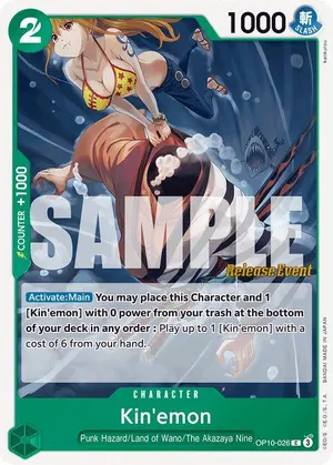 Carta Kin'emon OP10-026, versión Promo