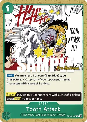 Carta Tooth Attack OP03-037, versión Promo