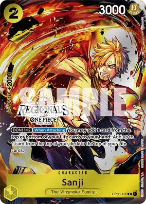 Carta Sanji OP03-102, versión Arte alternativo