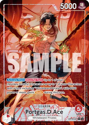 Carta Portgas.D.Ace OP16-001, versión Arte alternativo