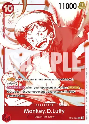 Carta Monkey.D.Luffy ST10-006, versión Arte alternativo