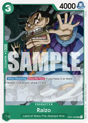 Carta Raizo OP01-052, versión Normal