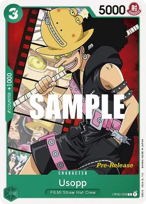 Carta Usopp OP02-028, versión Promo