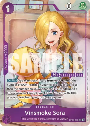 Carta Vinsmoke Sora OP06-063, versión Arte alternativo