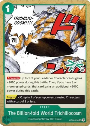 Carta The Billion-fold World Trichiliocosm OP06-038, versión Normal